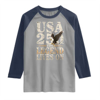 USA 250 The Legend Lives On Raglan Shirt Patriotic Eagle for Semiquincentennial 2026 - Wonder Print Shop