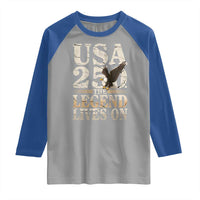 USA 250 The Legend Lives On Raglan Shirt Patriotic Eagle for Semiquincentennial 2026 - Wonder Print Shop