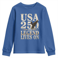 USA 250 The Legend Lives On Youth Sweatshirt Patriotic Eagle for Semiquincentennial 2026 - Wonder Print Shop