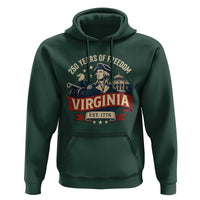 Virginia 250 Years of Freedom Hoodie George Washington Patriotic State Pride Est. 1776 - Wonder Print Shop