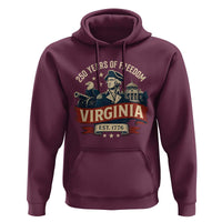 Virginia 250 Years of Freedom Hoodie George Washington Patriotic State Pride Est. 1776 - Wonder Print Shop