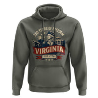 Virginia 250 Years of Freedom Hoodie George Washington Patriotic State Pride Est. 1776 - Wonder Print Shop