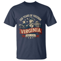 Virginia 250 Years of Freedom T Shirt George Washington Patriotic State Pride Est. 1776 - Wonder Print Shop