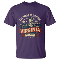 Virginia 250 Years of Freedom T Shirt George Washington Patriotic State Pride Est. 1776 - Wonder Print Shop