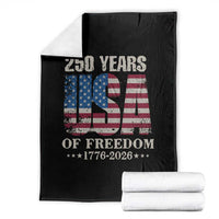 USA Flag 250 Years of Freedom Throw Blanket Vintage Patriotic 1776 to 2026 Semiquincentennial - Wonder Print Shop