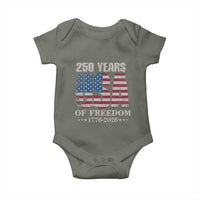 USA Flag 250 Years of Freedom Baby Onesie Vintage Patriotic 1776 to 2026 Semiquincentennial - Wonder Print Shop