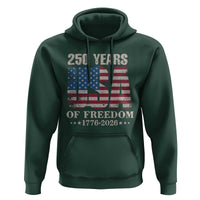 USA Flag 250 Years of Freedom Hoodie Vintage Patriotic 1776 to 2026 Semiquincentennial - Wonder Print Shop