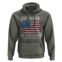 USA Flag 250 Years of Freedom Hoodie Vintage Patriotic 1776 to 2026 Semiquincentennial - Wonder Print Shop