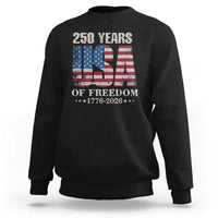 USA Flag 250 Years of Freedom Sweatshirt Vintage Patriotic 1776 to 2026 Semiquincentennial - Wonder Print Shop