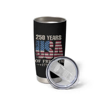 USA Flag 250 Years of Freedom Tumbler Cup Vintage Patriotic 1776 to 2026 Semiquincentennial - Wonder Print Shop