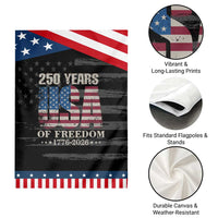 USA Flag 250 Years of Freedom Garden Flag Vintage Patriotic 1776 to 2026 Semiquincentennial