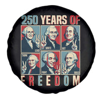 Founding Fathers 250 Years of Freedom Spare Tire Cover Patriotic Pop Art Style Semiquincentennial 2026 - Wonder Print Shop