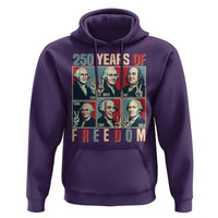 Founding Fathers 250 Years of Freedom Hoodie Patriotic Pop Art Style Semiquincentennial 2026 - Wonder Print Shop