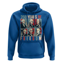 Founding Fathers 250 Years of Freedom Hoodie Patriotic Pop Art Style Semiquincentennial 2026 - Wonder Print Shop