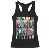 Founding Fathers 250 Years of Freedom Racerback Tank Top Patriotic Pop Art Style Semiquincentennial 2026 - Wonder Print Shop