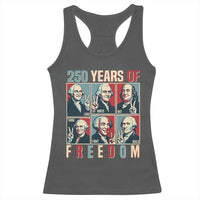 Founding Fathers 250 Years of Freedom Racerback Tank Top Patriotic Pop Art Style Semiquincentennial 2026 - Wonder Print Shop