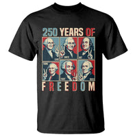 Founding Fathers 250 Years of Freedom T Shirt Patriotic Pop Art Style Semiquincentennial 2026 - Wonder Print Shop