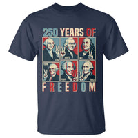 Founding Fathers 250 Years of Freedom T Shirt Patriotic Pop Art Style Semiquincentennial 2026 - Wonder Print Shop