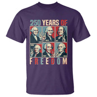 Founding Fathers 250 Years of Freedom T Shirt Patriotic Pop Art Style Semiquincentennial 2026 - Wonder Print Shop