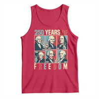 Founding Fathers 250 Years of Freedom Tank Top Patriotic Pop Art Style Semiquincentennial 2026 - Wonder Print Shop