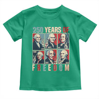 Founding Fathers 250 Years of Freedom Toddler T Shirt Patriotic Pop Art Style Semiquincentennial 2026 - Wonder Print Shop