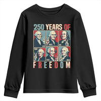 Founding Fathers 250 Years of Freedom Youth Sweatshirt Patriotic Pop Art Style Semiquincentennial 2026 - Wonder Print Shop