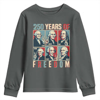 Founding Fathers 250 Years of Freedom Youth Sweatshirt Patriotic Pop Art Style Semiquincentennial 2026 - Wonder Print Shop