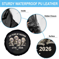 250 Years of Freedom Founding Fathers Spare Tire Cover Patriotic 1776 to 2026 July 4th American History - Wonder Print Shop