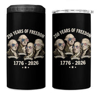 250 Years of Freedom Founding Fathers 4 in 1 Can Cooler Tumbler Patriotic 1776 to 2026 July 4th American History - Wonder Print Shop