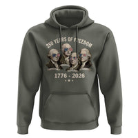 250 Years of Freedom Founding Fathers Hoodie Patriotic 1776 to 2026 July 4th American History - Wonder Print Shop