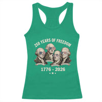 250 Years of Freedom Founding Fathers Racerback Tank Top Patriotic 1776 to 2026 July 4th American History - Wonder Print Shop