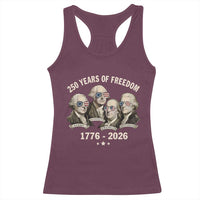 250 Years of Freedom Founding Fathers Racerback Tank Top Patriotic 1776 to 2026 July 4th American History - Wonder Print Shop