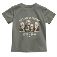 250 Years of Freedom Founding Fathers Toddler T Shirt Patriotic 1776 to 2026 July 4th American History - Wonder Print Shop