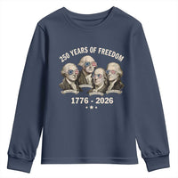 250 Years of Freedom Founding Fathers Youth Sweatshirt Patriotic 1776 to 2026 July 4th American History - Wonder Print Shop