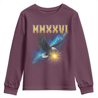 MMXXVI 2026 Eagle Youth Sweatshirt Epic Patriotic Capitol Flag USA 250th Anniversary - Wonder Print Shop