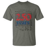 250 Years Declaration of Independence T Shirt Historic Patriotic 1776 to 2026 Semiquincentennial - Wonder Print Shop