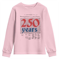 250 Years Declaration of Independence Youth Sweatshirt Historic Patriotic 1776 to 2026 Semiquincentennial - Wonder Print Shop
