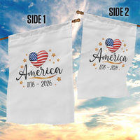 America Heart 250 Years Garden Flag US Semiquincentennial Cute Patriotic 1776 to 2026 - Wonder Print Shop