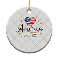 America Heart 250 Years Ceramic Ornament US Semiquincentennial Cute Patriotic 1776 to 2026 - Wonder Print Shop