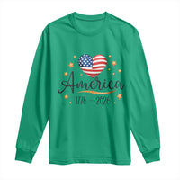 America Heart 250 Years Long Sleeve Shirt US Semiquincentennial Cute Patriotic 1776 to 2026 - Wonder Print Shop