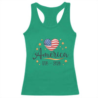 America Heart 250 Years Racerback Tank Top US Semiquincentennial Cute Patriotic 1776 to 2026 - Wonder Print Shop