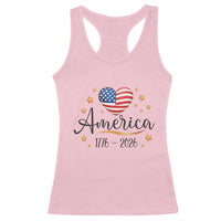 America Heart 250 Years Racerback Tank Top US Semiquincentennial Cute Patriotic 1776 to 2026 - Wonder Print Shop