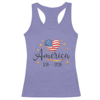 America Heart 250 Years Racerback Tank Top US Semiquincentennial Cute Patriotic 1776 to 2026 - Wonder Print Shop