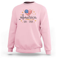 America Heart 250 Years Sweatshirt US Semiquincentennial Cute Patriotic 1776 to 2026 - Wonder Print Shop