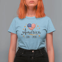 America Heart 250 Years T Shirt For Women US Semiquincentennial Cute Patriotic 1776 to 2026 - Wonder Print Shop