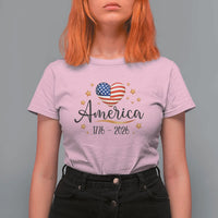 America Heart 250 Years T Shirt For Women US Semiquincentennial Cute Patriotic 1776 to 2026 - Wonder Print Shop