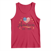 America Heart 250 Years Tank Top US Semiquincentennial Cute Patriotic 1776 to 2026 - Wonder Print Shop