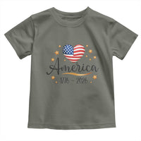 America Heart 250 Years Toddler T Shirt US Semiquincentennial Cute Patriotic 1776 to 2026 - Wonder Print Shop