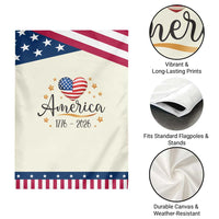 America Heart 250 Years Garden Flag US Semiquincentennial Cute Patriotic 1776 to 2026