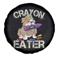 Crayon Eater Bulldog Spare Tire Cover Funny Military Gift with Combat Pup and MRE Crayon - Wonder Print Shop